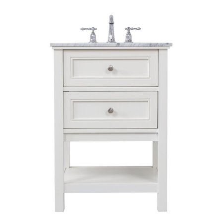 CONVENIENCE CONCEPTS 24 in. Metropolis Single Bathroom Vanity Set - White HI2222050